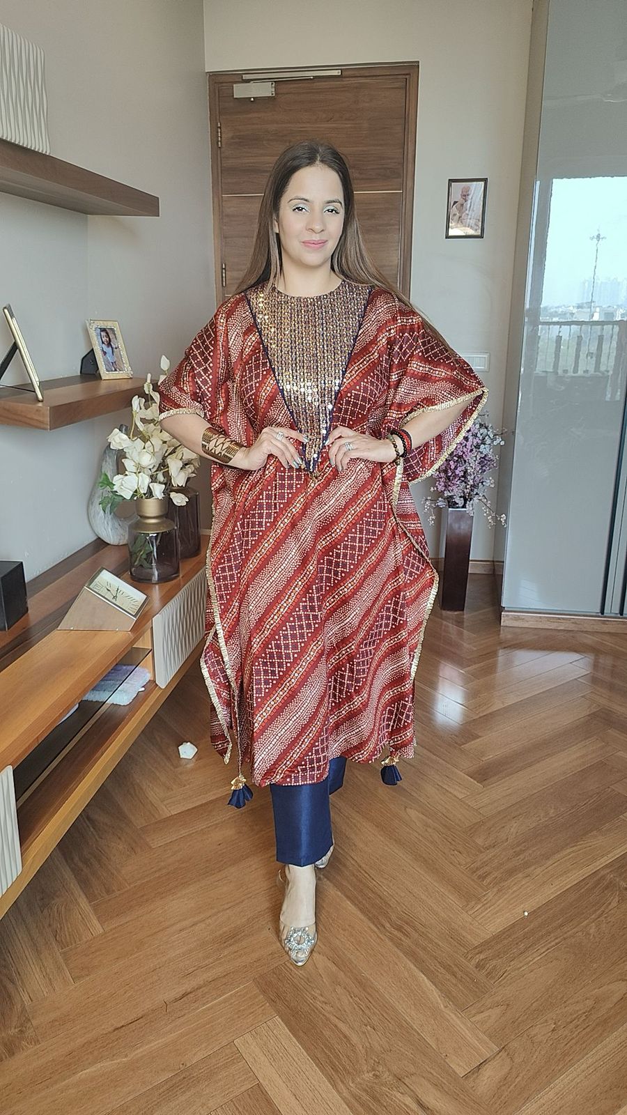 Bandhani Print Kaftan Set MC016