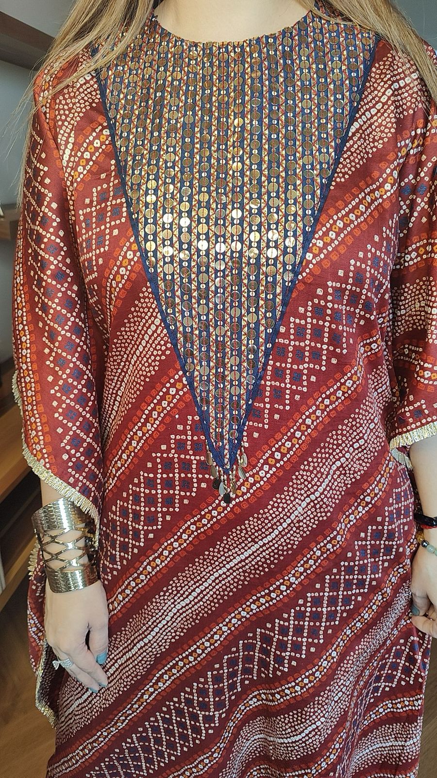 Bandhani Print Kaftan Set MC016