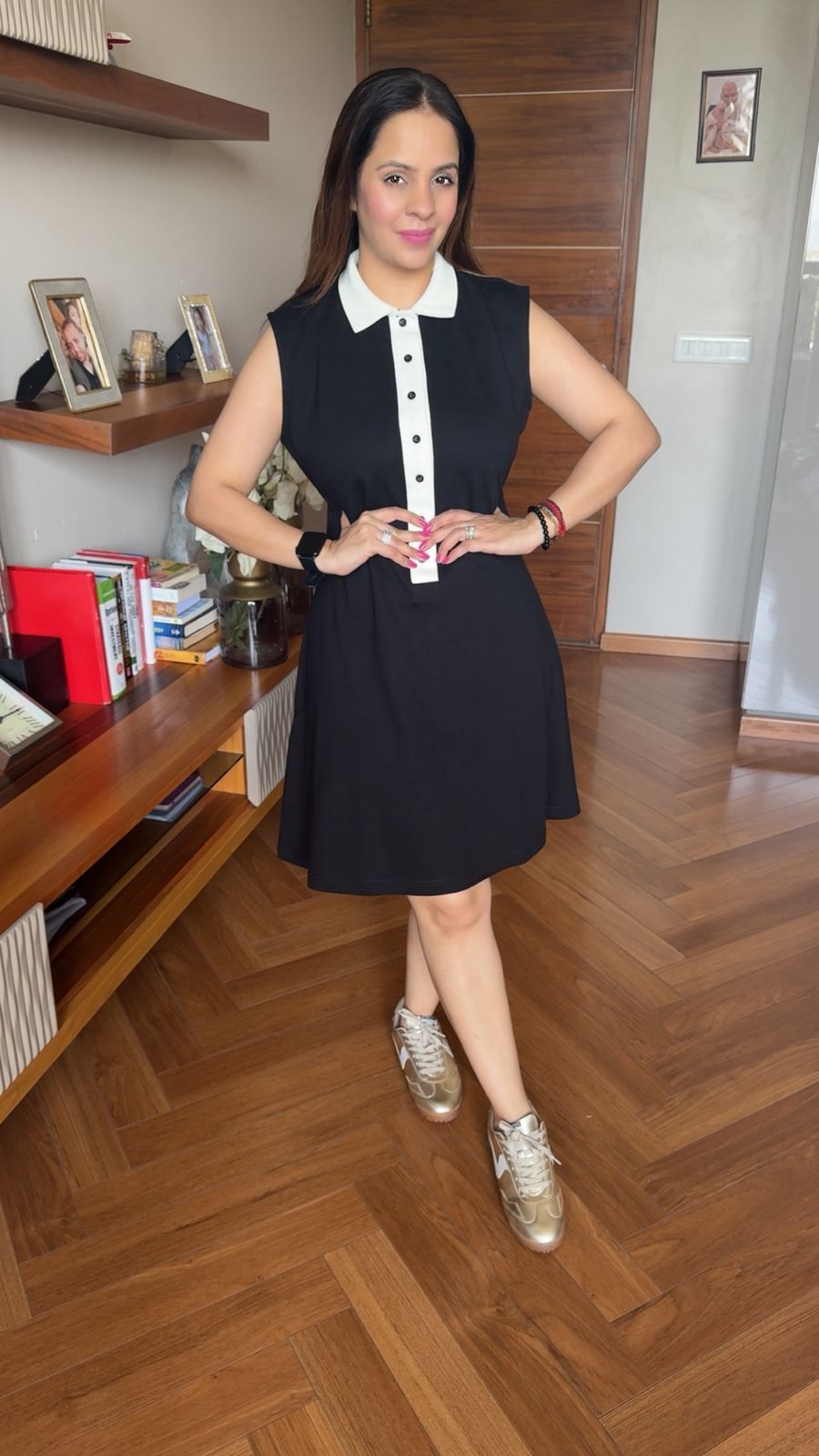 Black Collar Dress MC085