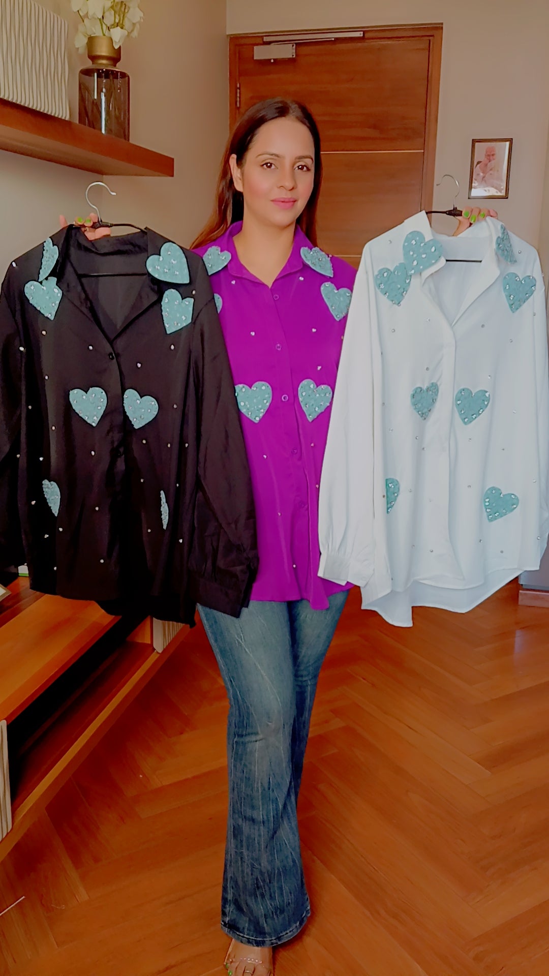 HEART EMBOSSED SHIRT