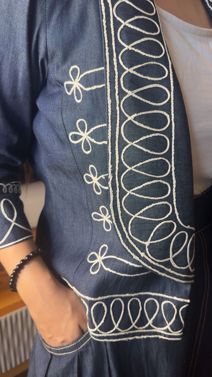 EMBROIDERY DANIM SKIRT SET