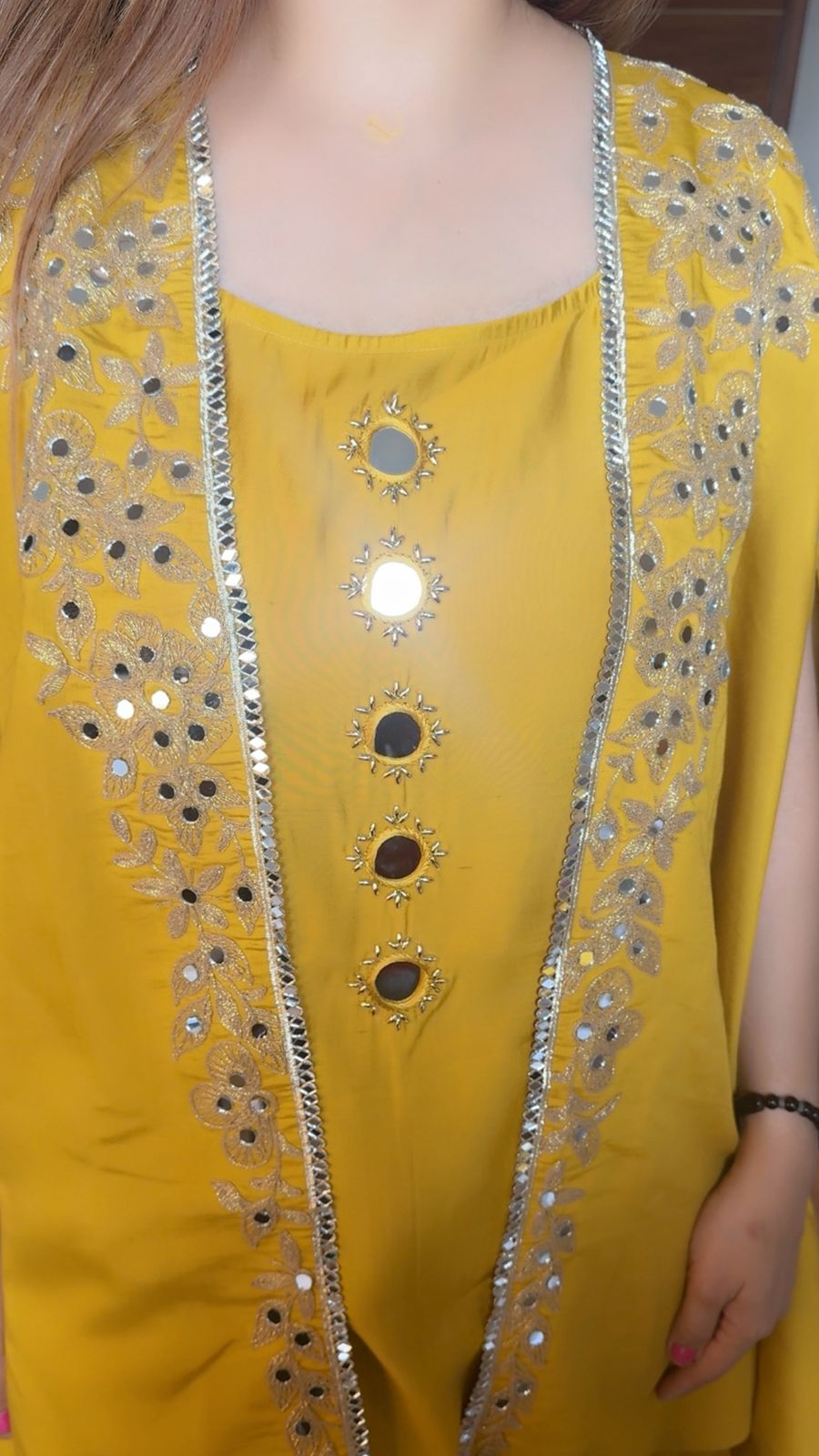 MUSTARD SHRUG SHARARA SET