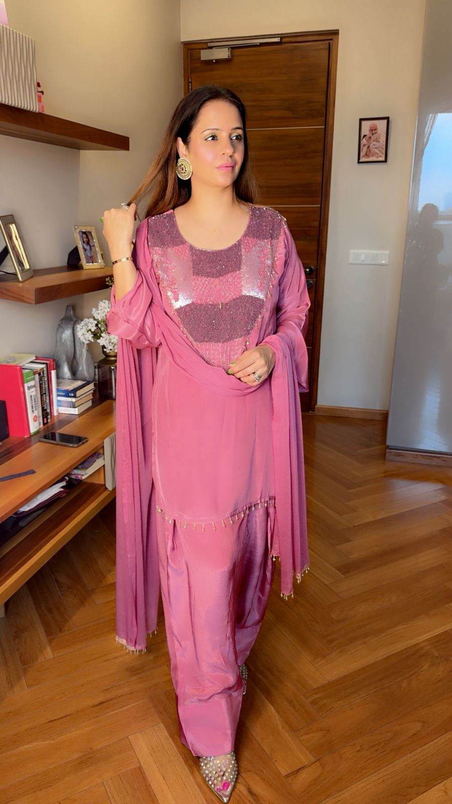 PURE CRAPE FARSHI SALWAR SET