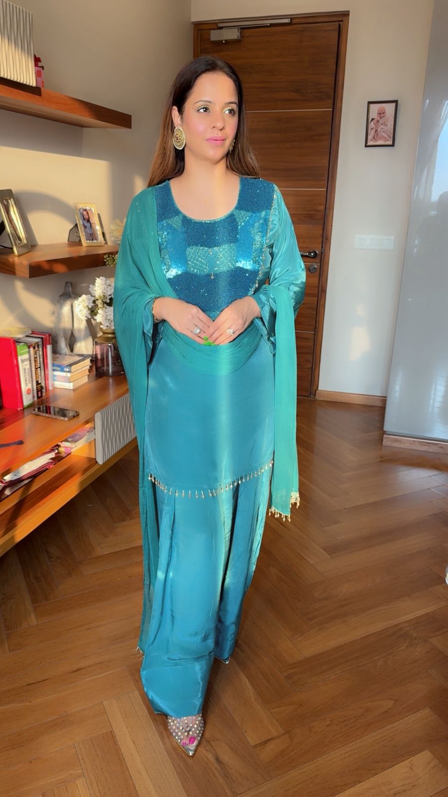 PURE CRAPE FARSHI SALWAR SET