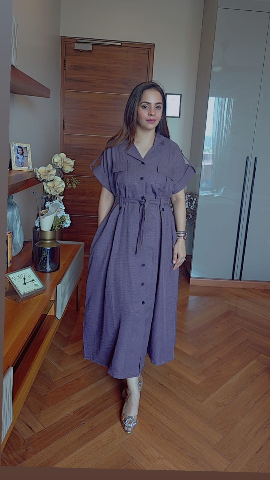 LONG DRESS WITH BELT