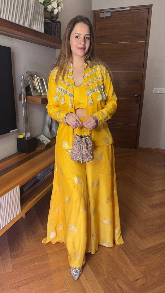 3 Piece Haldi Flare Pant Set MC039
