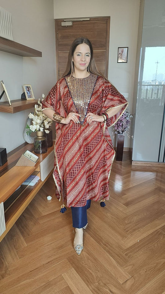 Bandhani  Print Kaftan Set MC016