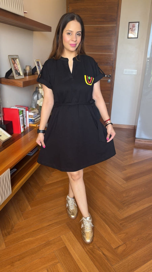 Black A Line Dress MC088