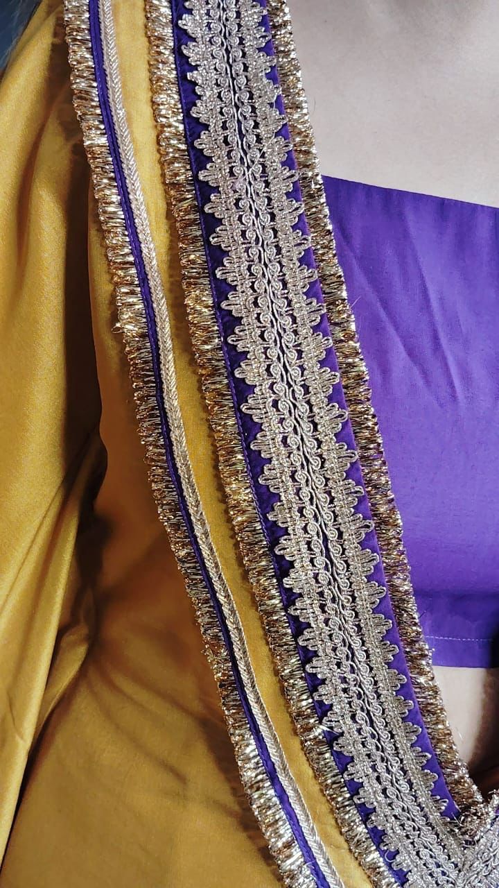 Deep V Kaftan Set With Potli MC043
