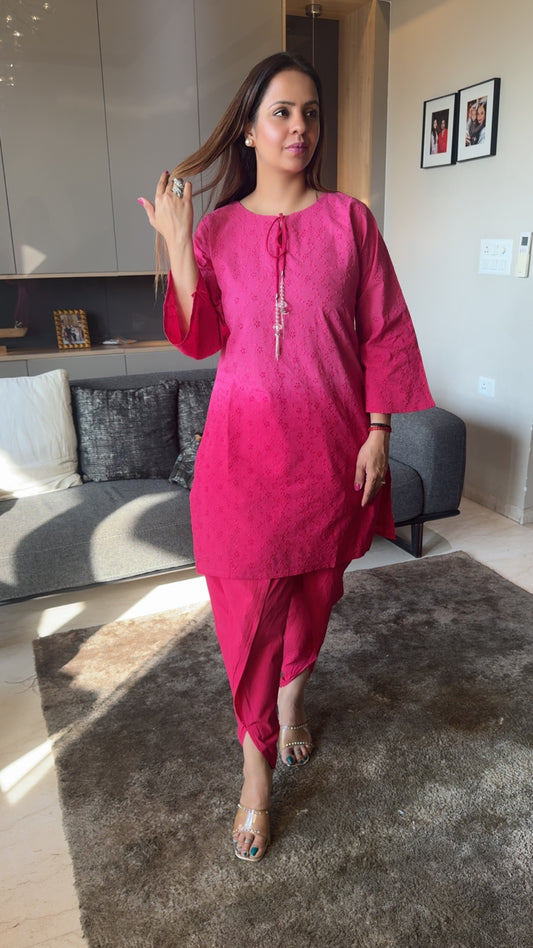 COTTON SCHIFFLI TULIP PANT SET