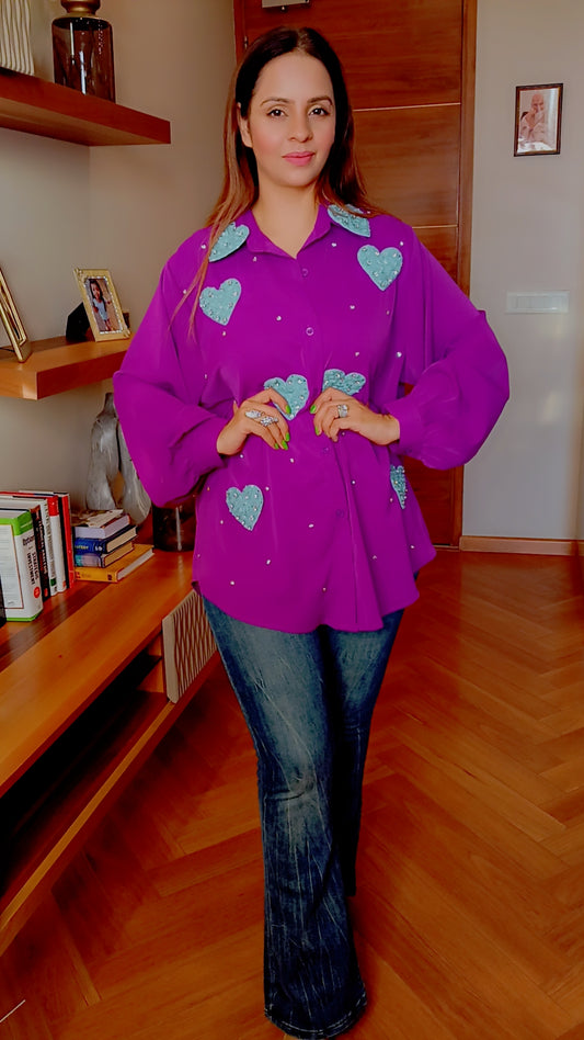 HEART EMBOSSED SHIRT