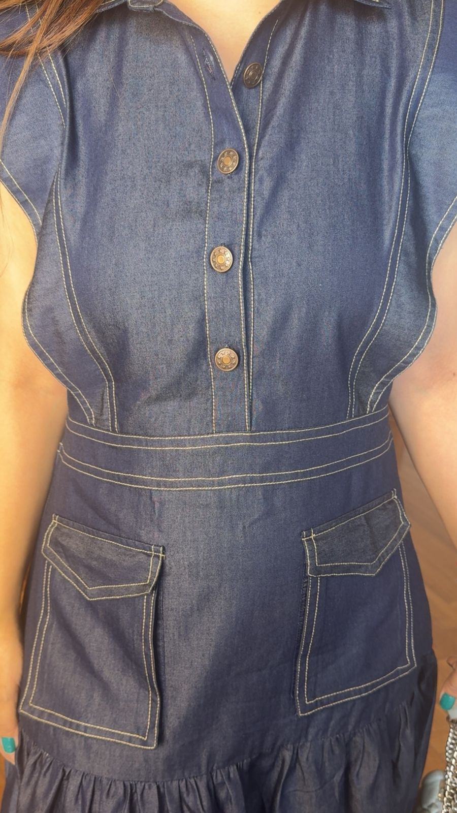 DENIM MIDDI DRESS