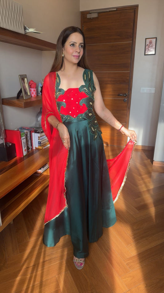 GREEN LEHENGA  DUPATTA SET