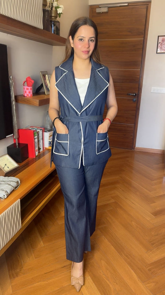 DENIM BLAZER SET
