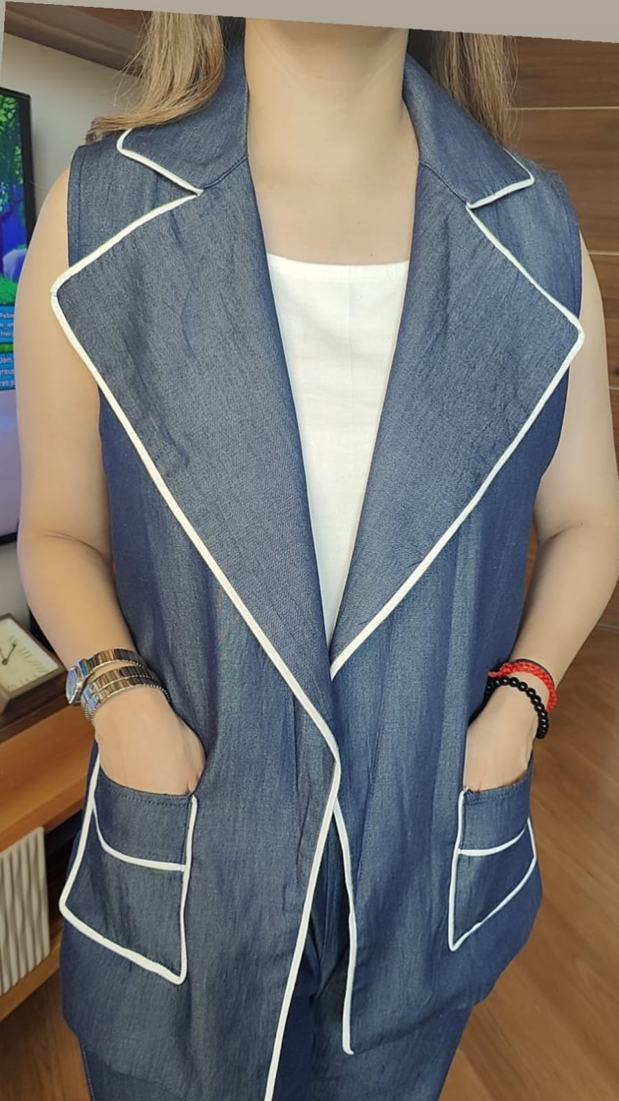 DENIM BLAZER SET