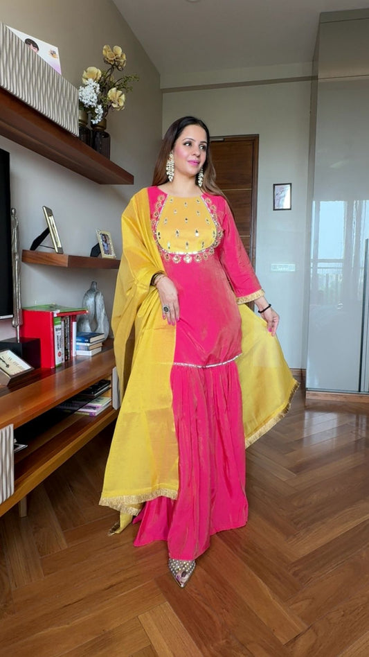 CHOLI CUT SHARARA SET