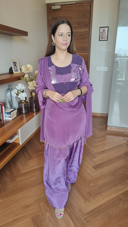 PURE CRAPE FARSHI SALWAR SET