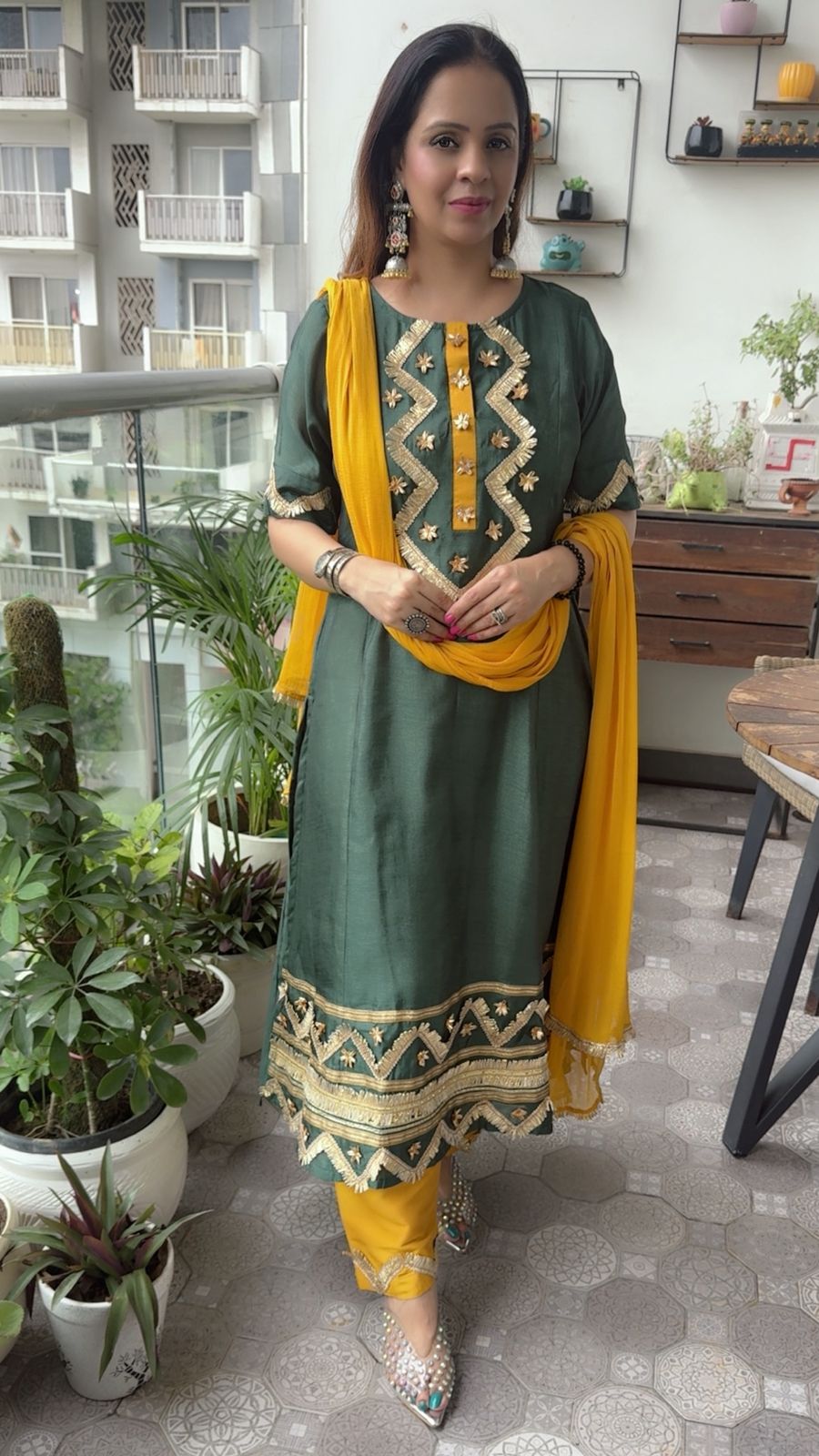 GOTA PATTI LONG SUIT SET
