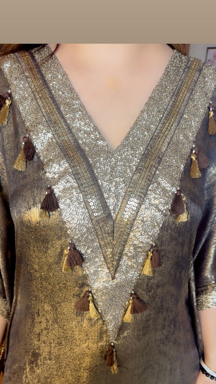 COPPER LONG KAFTAN SET