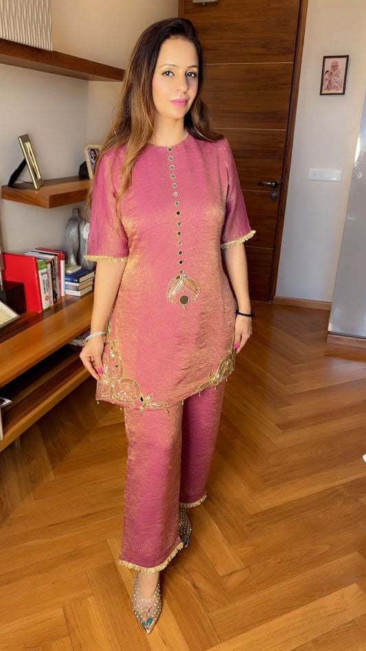 CRUSH SHORT KURTA SET