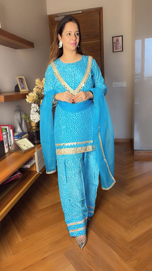 BANDHANI PRINT FARSHI SET