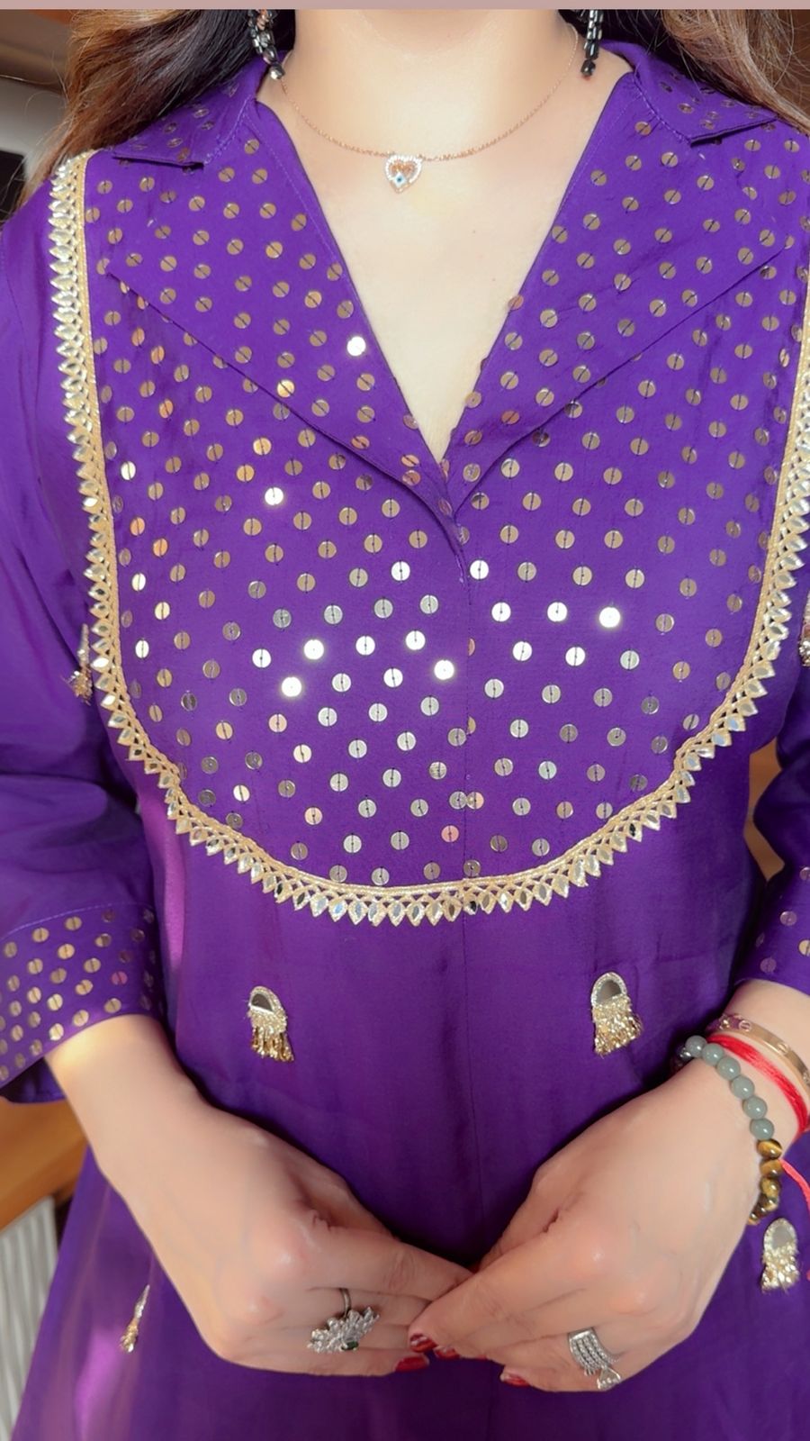 PURPLE  SHARARA SET