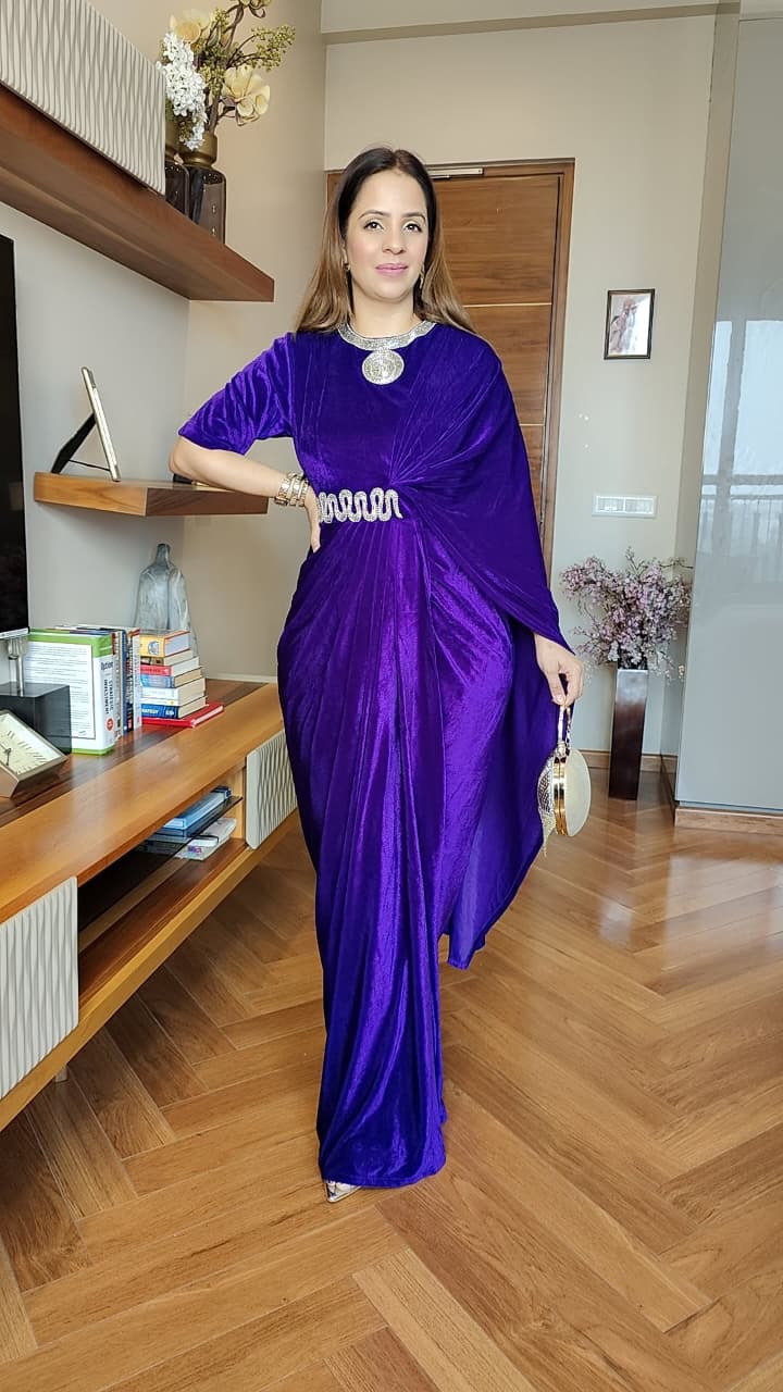 VELVET SAREE DRAPE