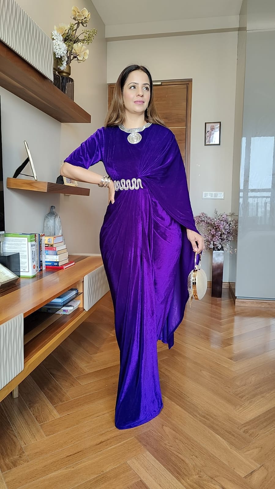 VELVET SAREE DRAPE