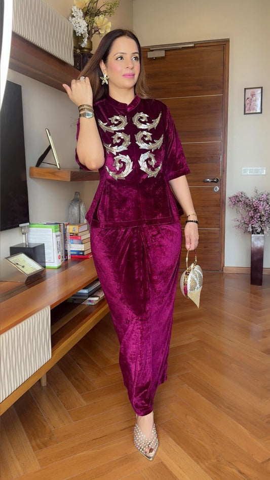 VELVET KNOT SKIRT SET