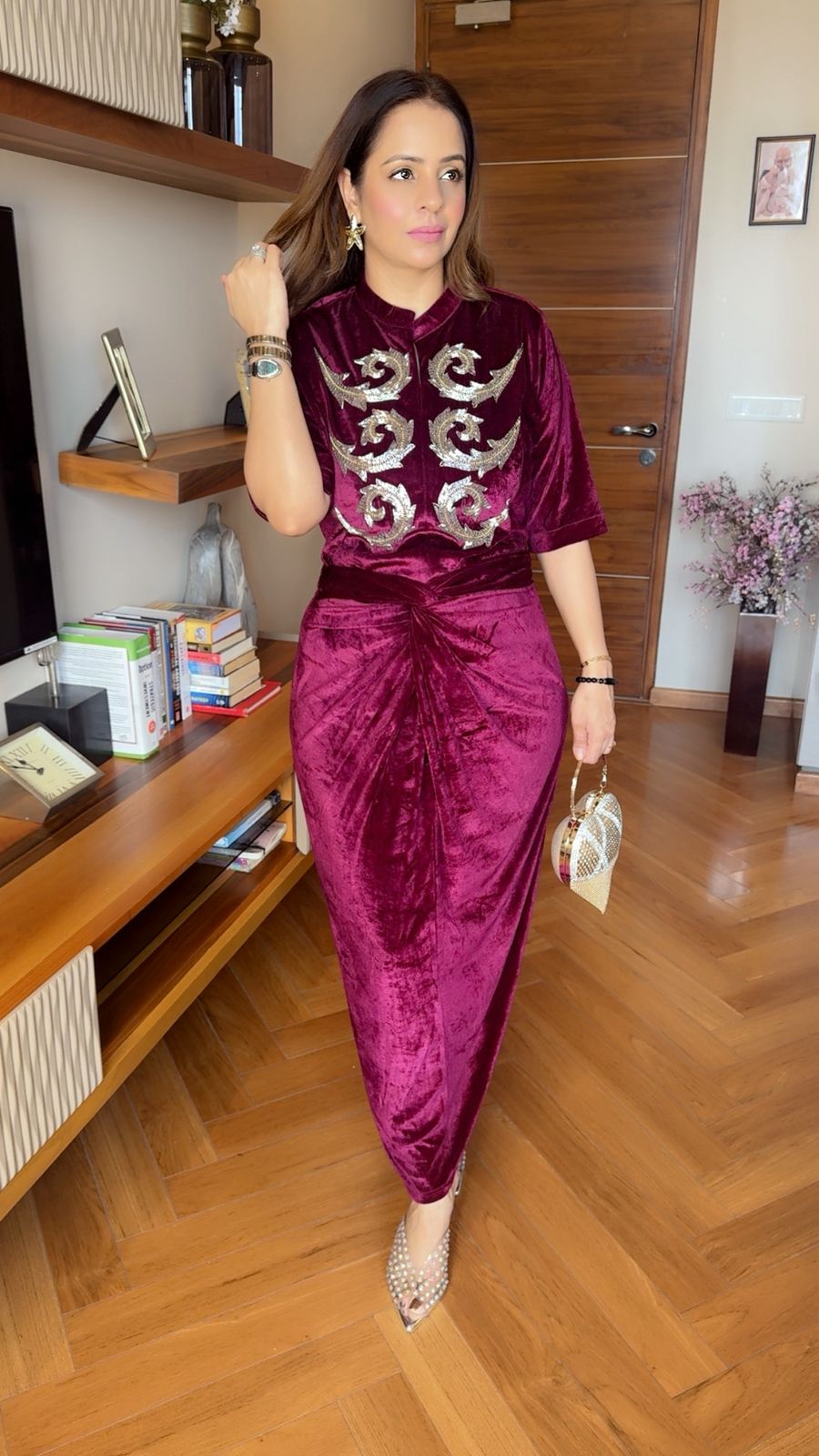 VELVET KNOT SKIRT SET