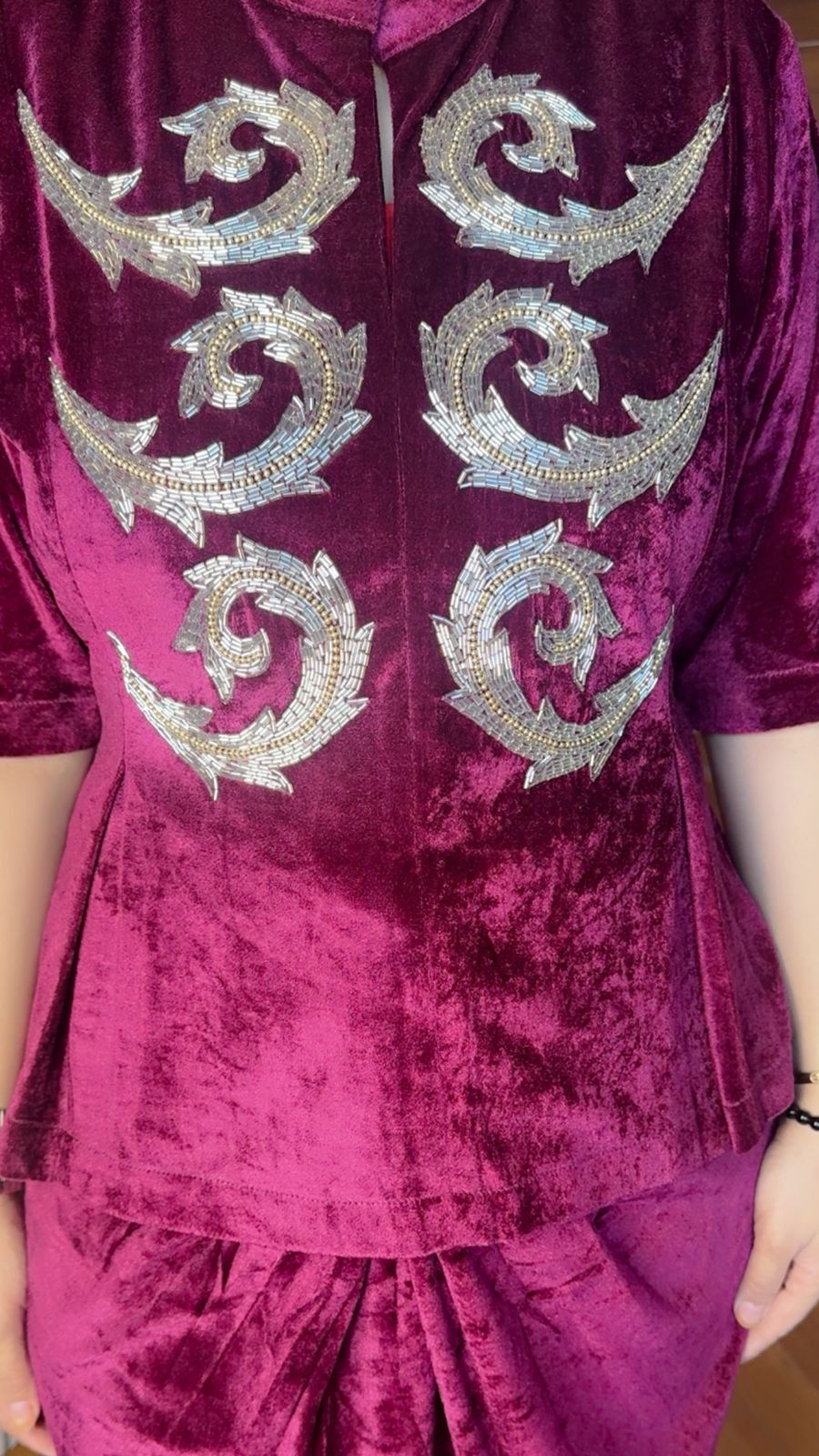 VELVET KNOT SKIRT SET