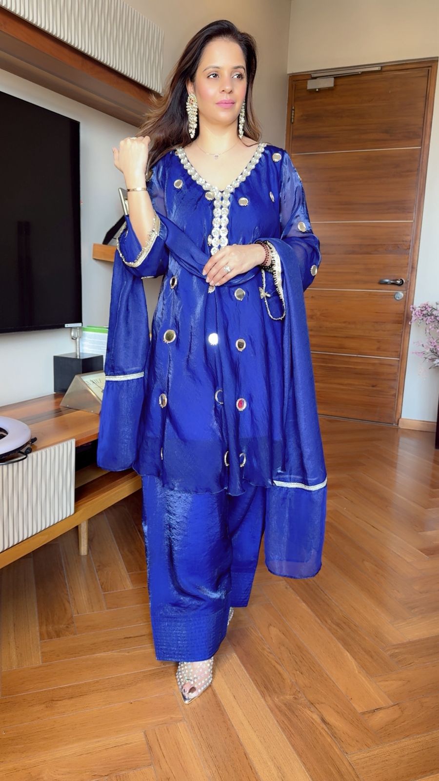 MIRROR GLAM FARSHI SALWAR SET