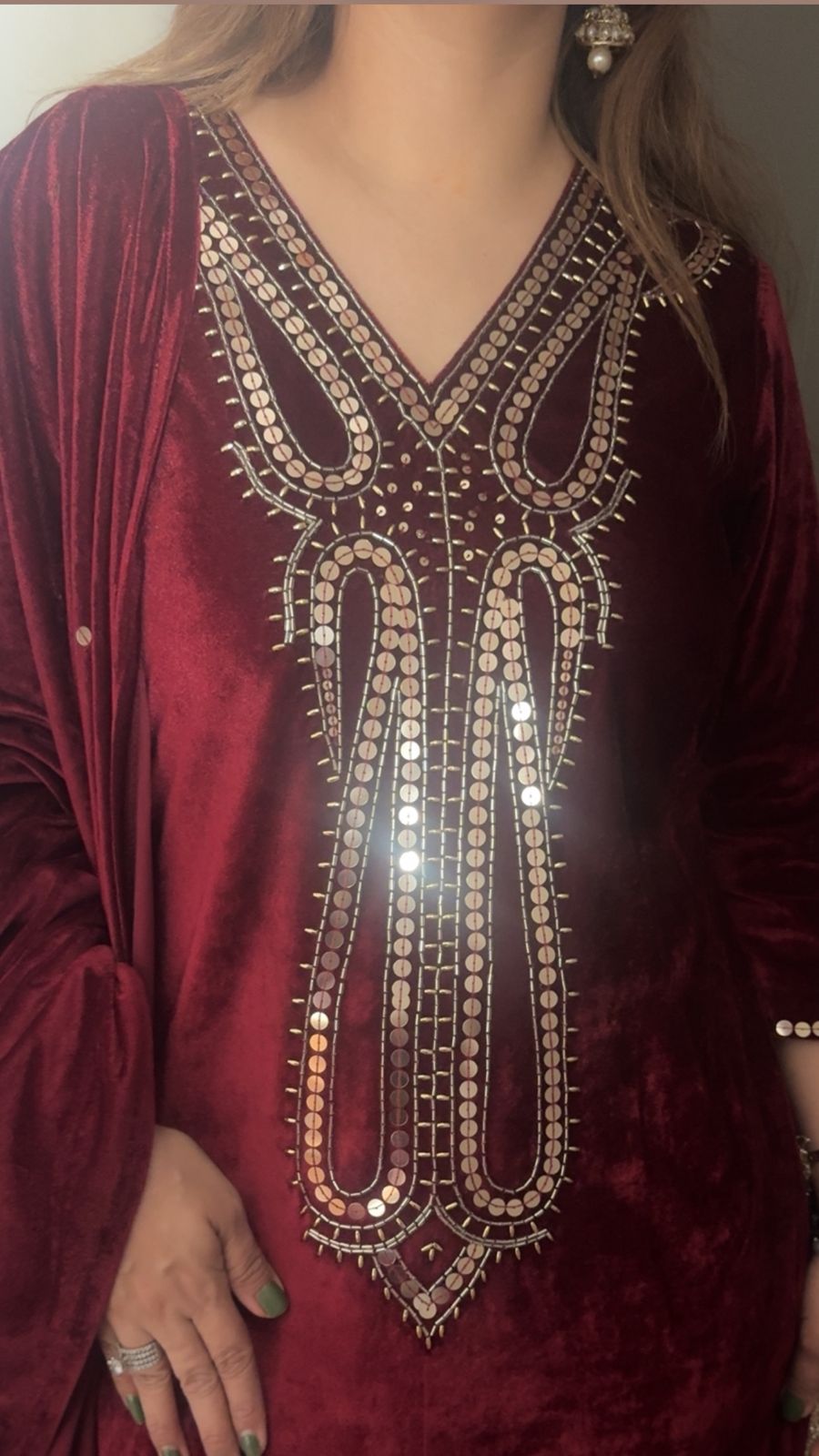 MAROON LONG SUIT SET