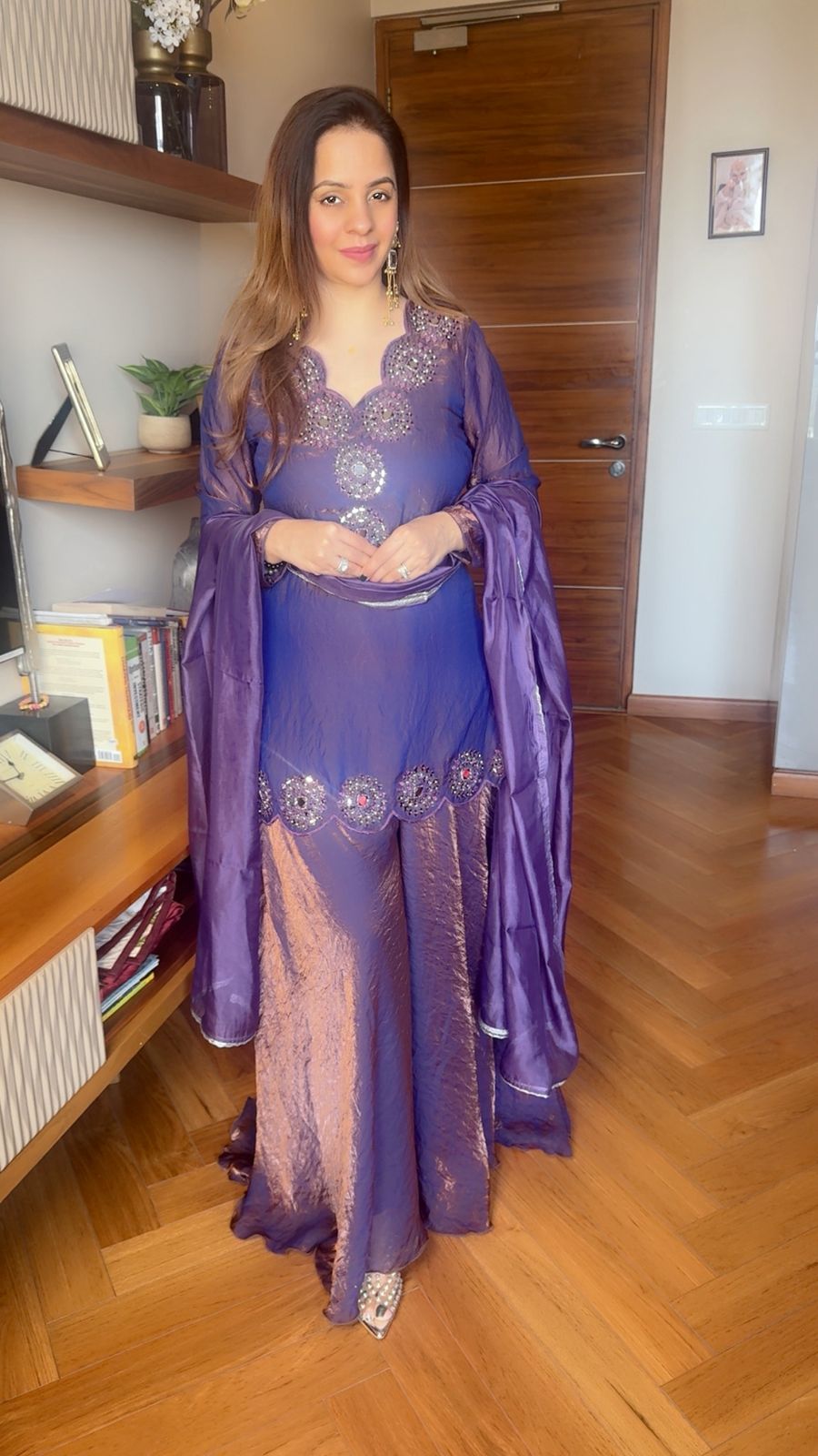 CRUSH MIRROR GHARARA SET