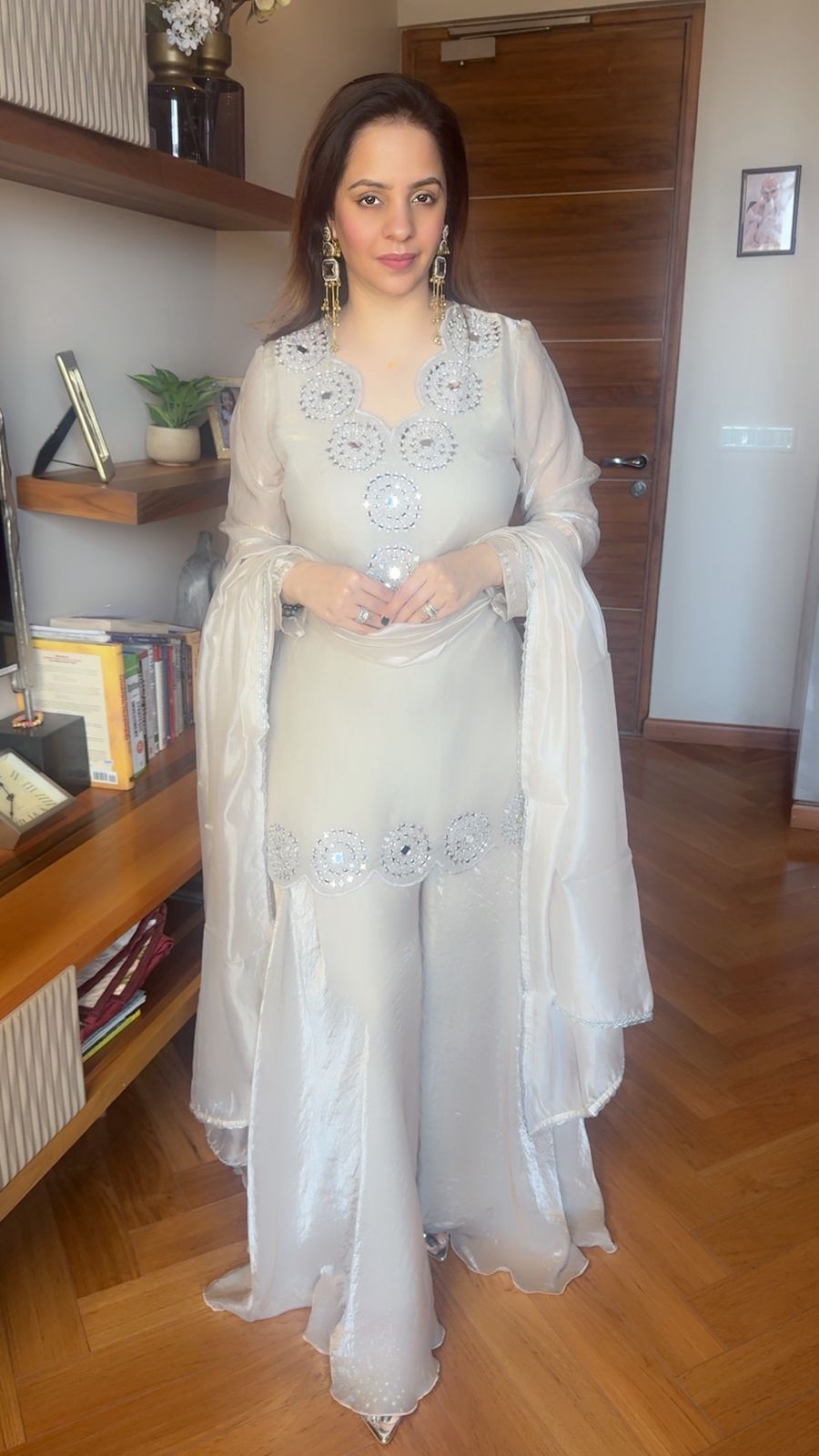 CRUSH MIRROR GHARARA SET