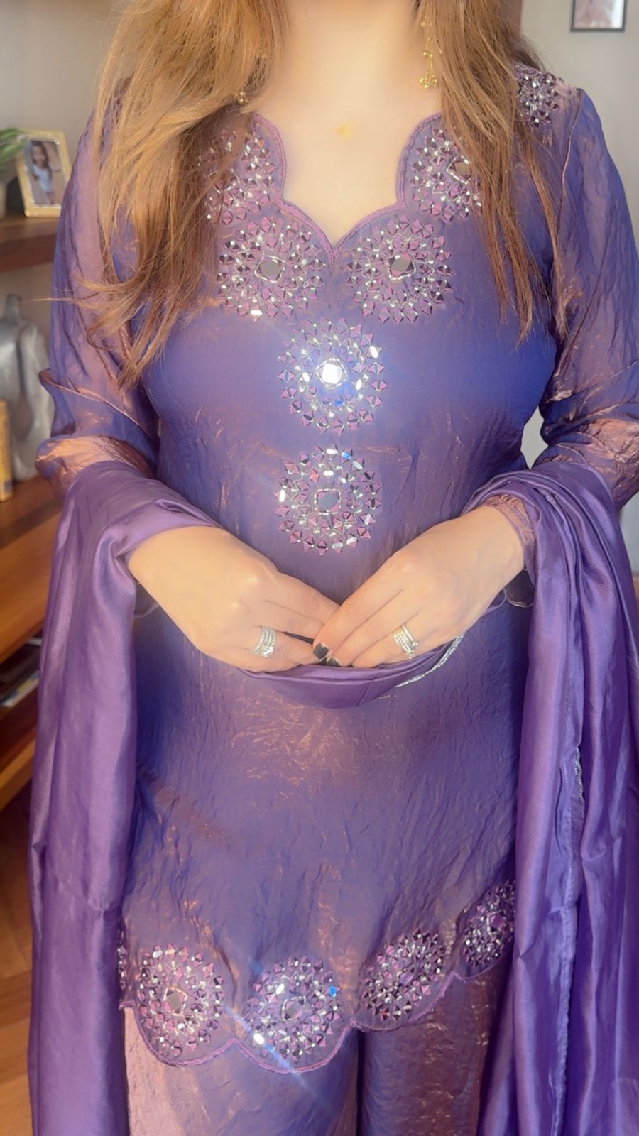 CRUSH MIRROR GHARARA SET