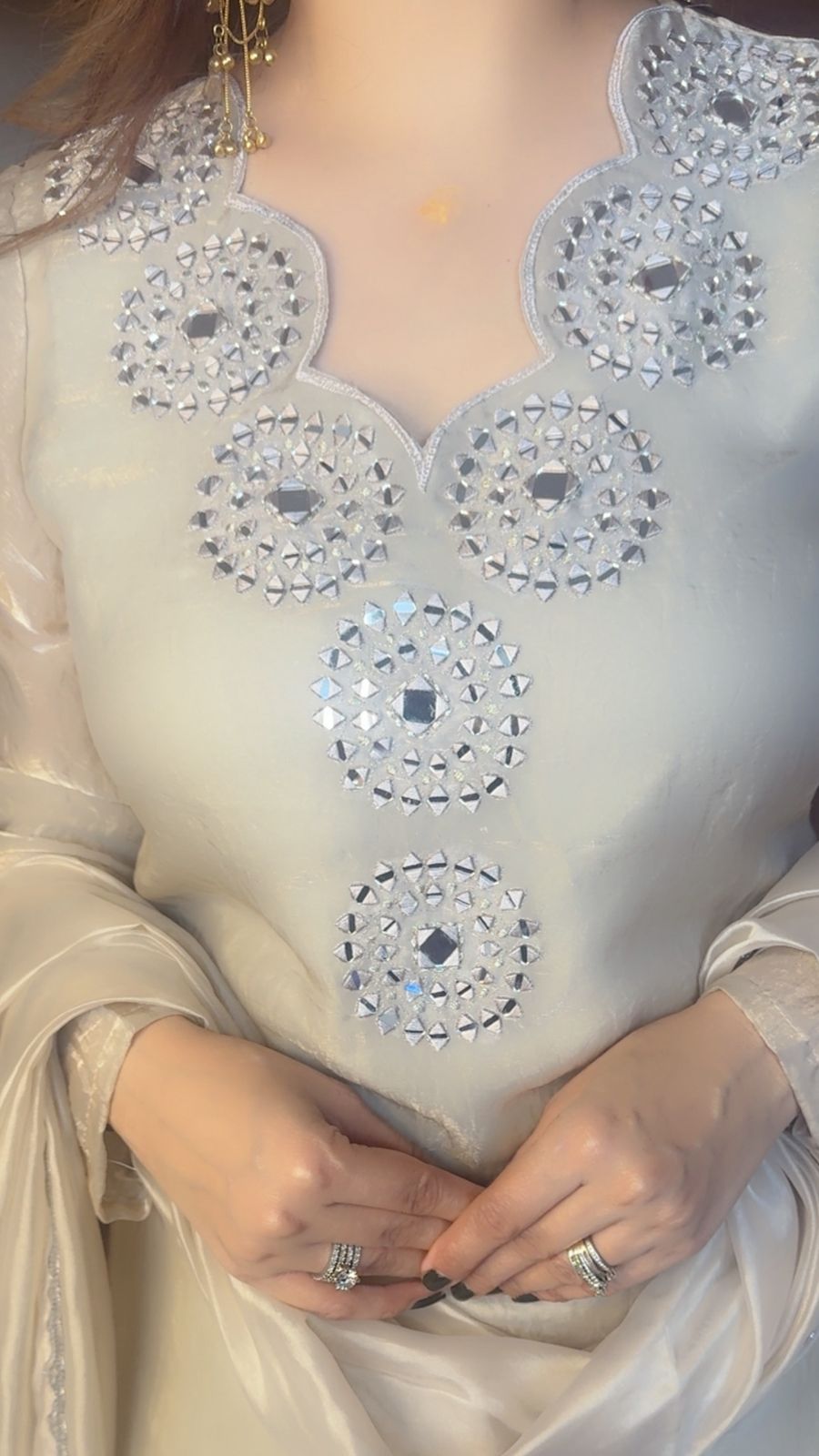 CRUSH MIRROR GHARARA SET