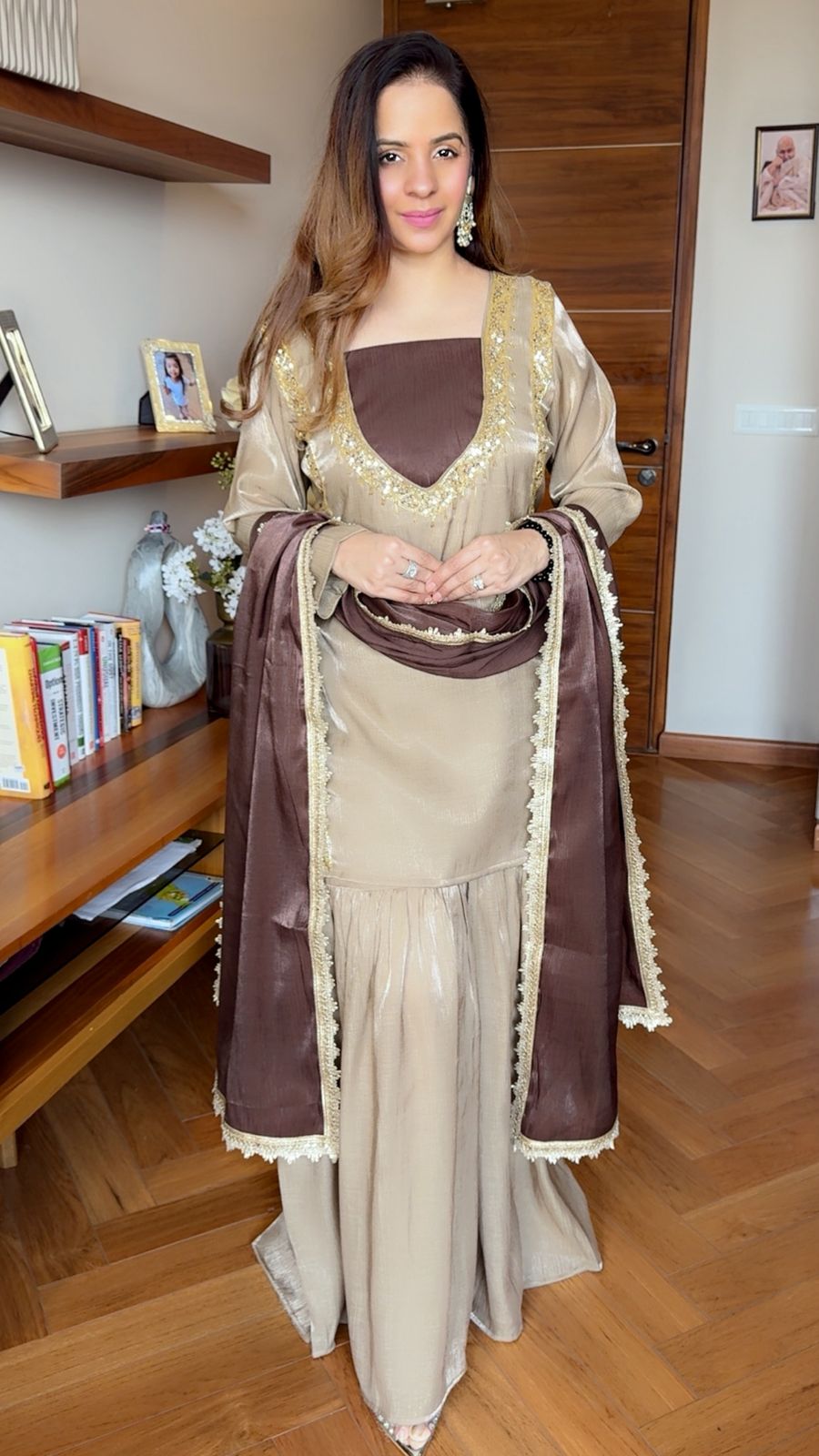 CHOCKLATE GHARARA SET