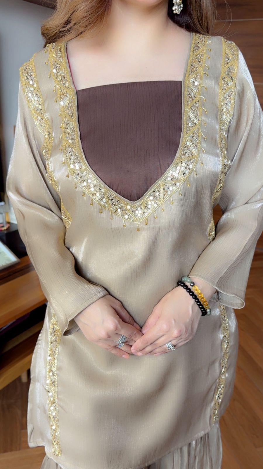 CHOCKLATE GHARARA SET