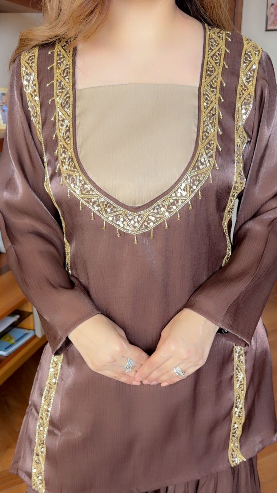 CHOCKLATE GHARARA SET