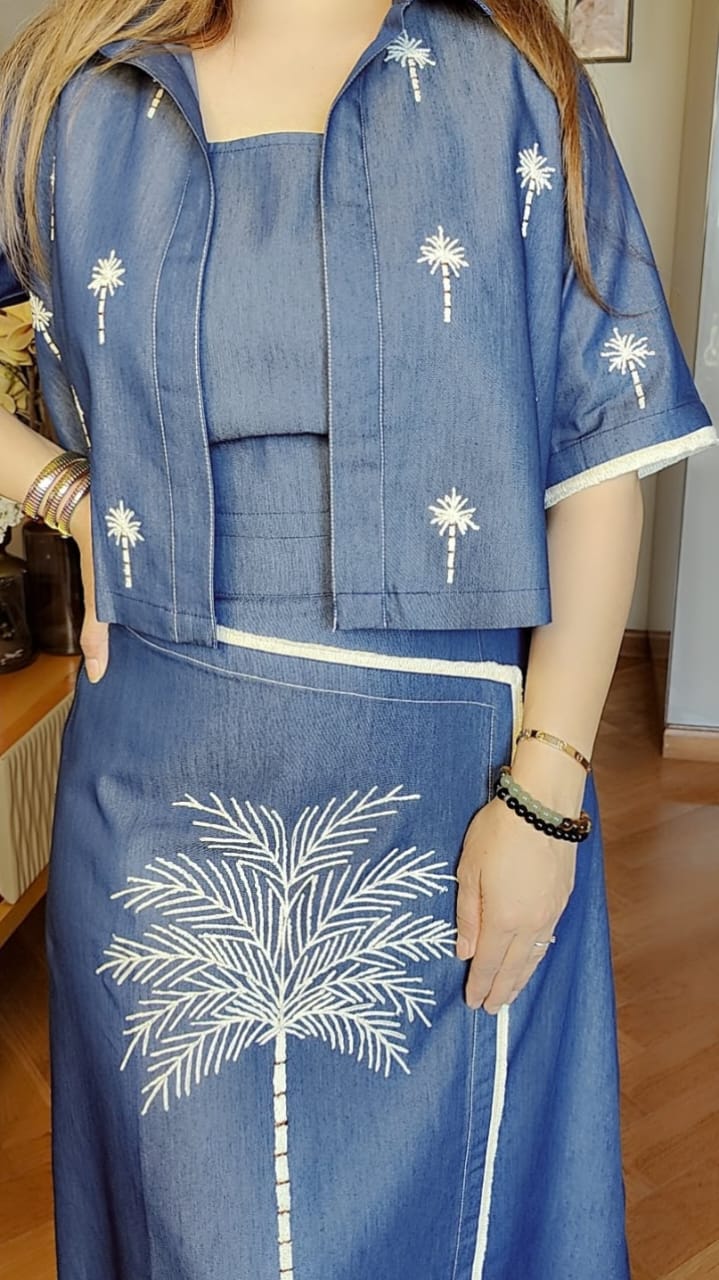 DANIM PALM SKIRT SET