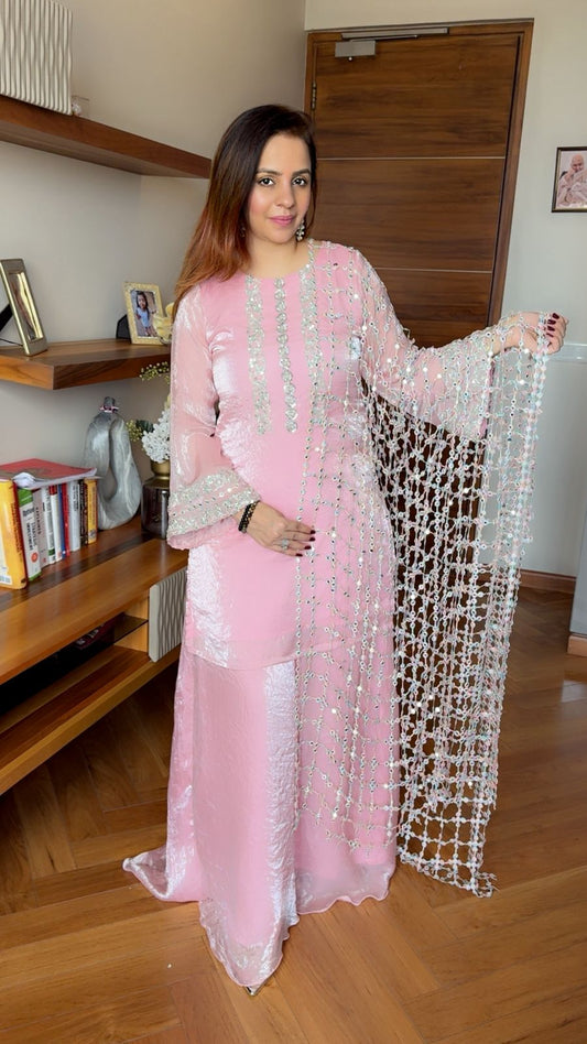 PINK DUPATTA GHARARA SET