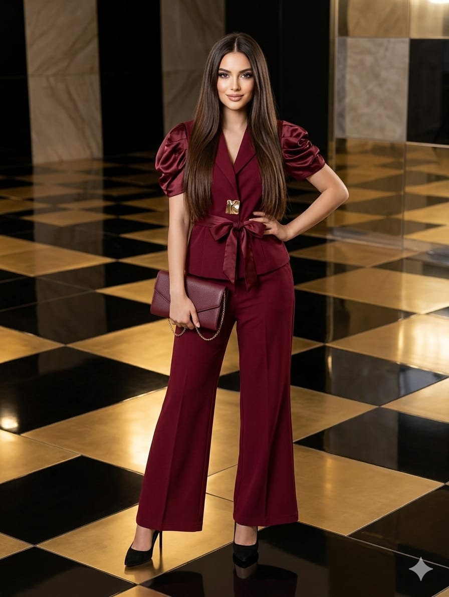 SIDE TIE BLAZER SET