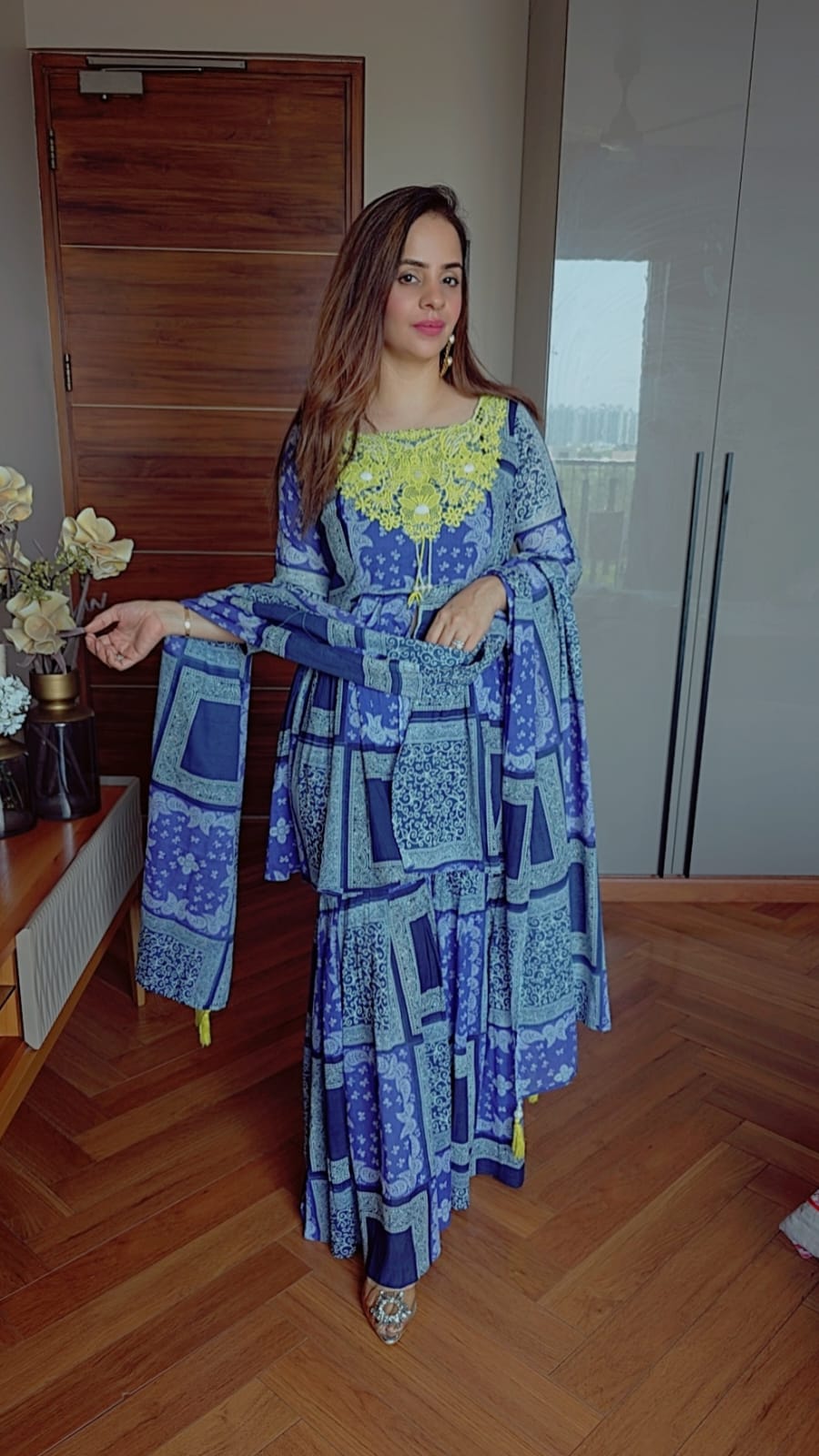 PRINTED COTTON SHARARA SET