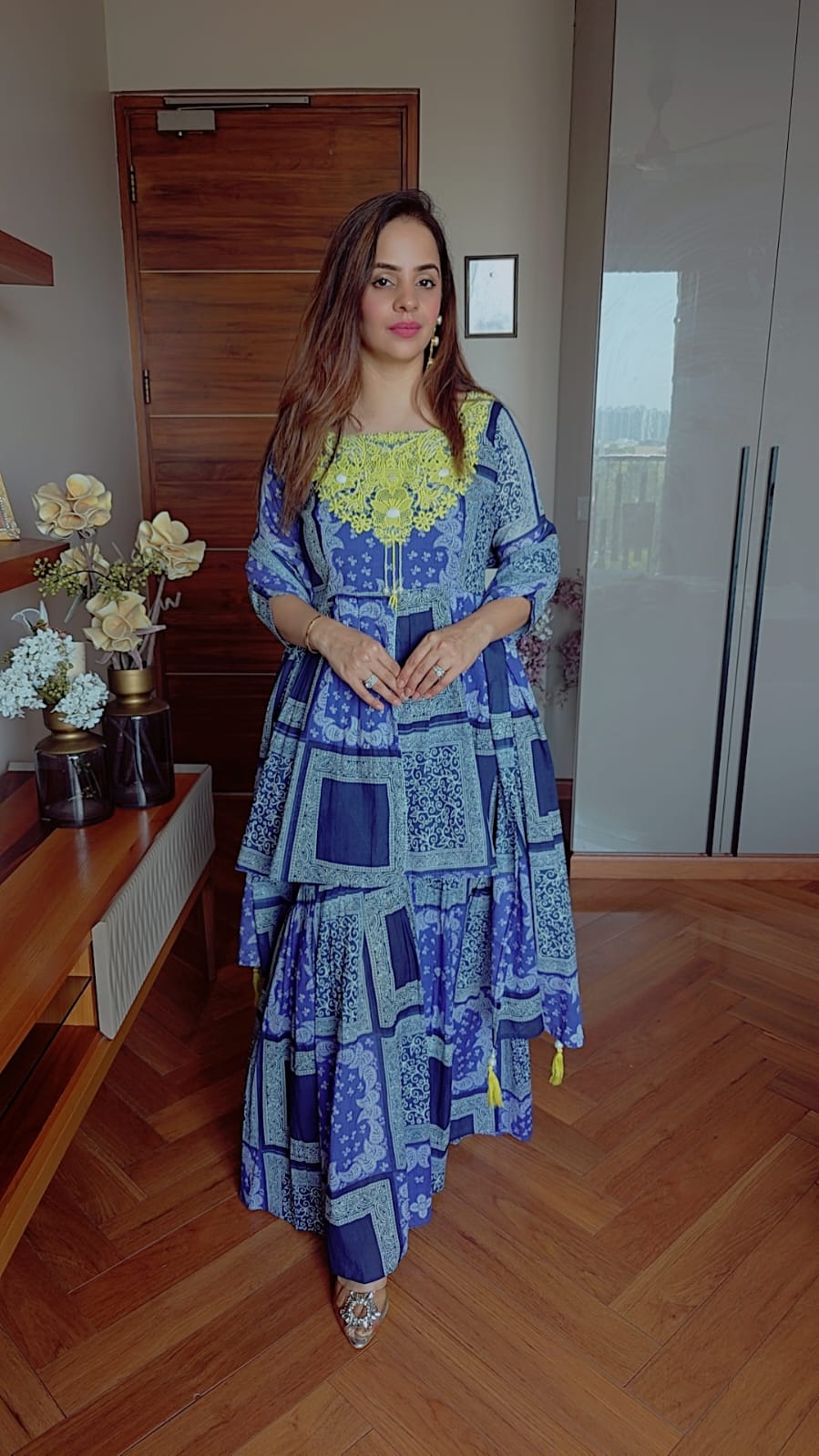 PRINTED COTTON SHARARA SET