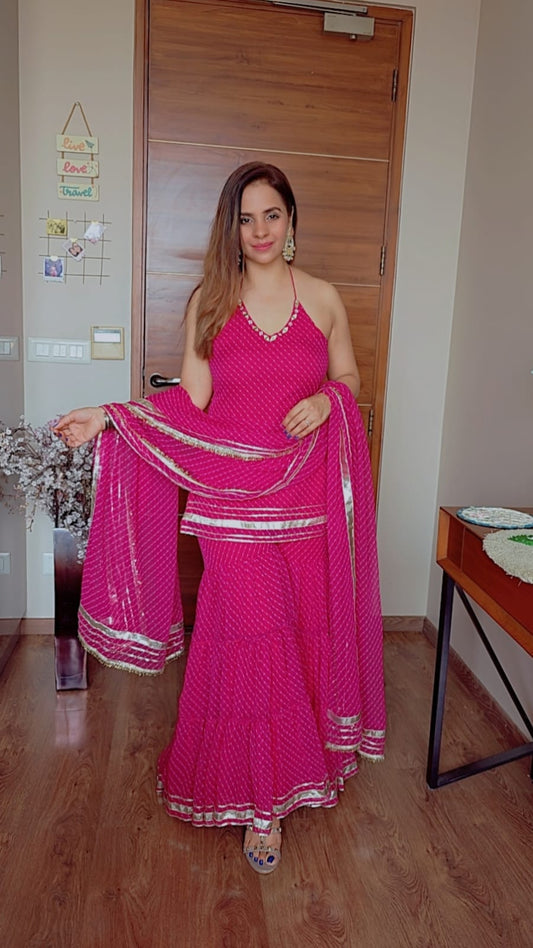 GULNAAR HALTER SHARARA SET