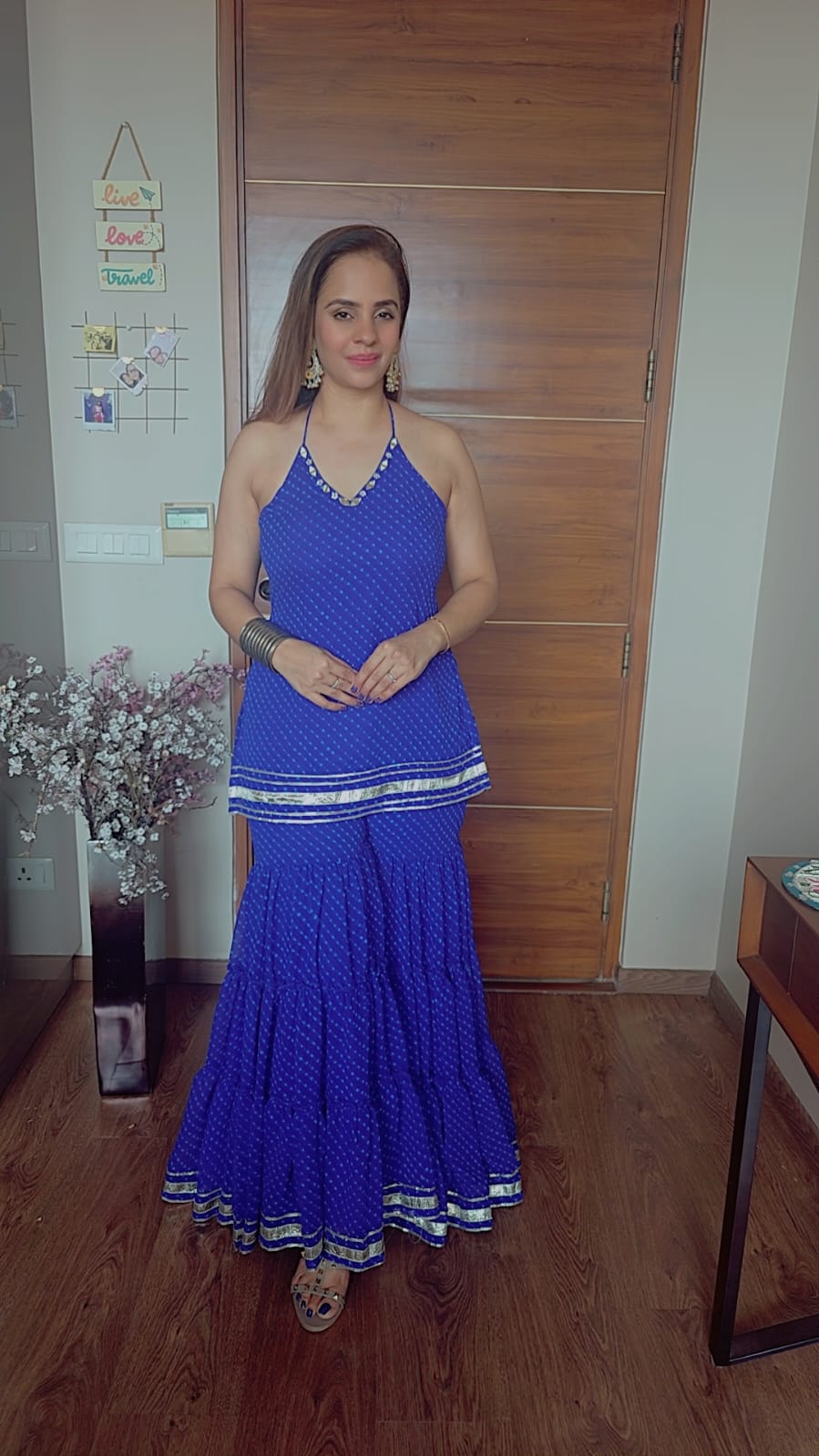 GULNAAR HALTER SHARARA SET