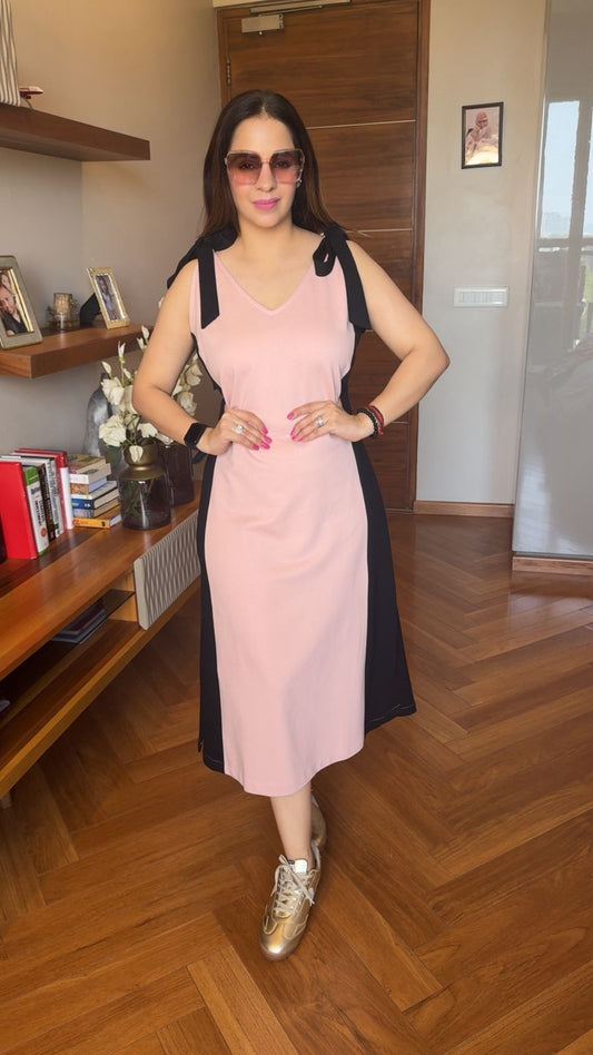 Shoulder Tie Midi Dress MC087